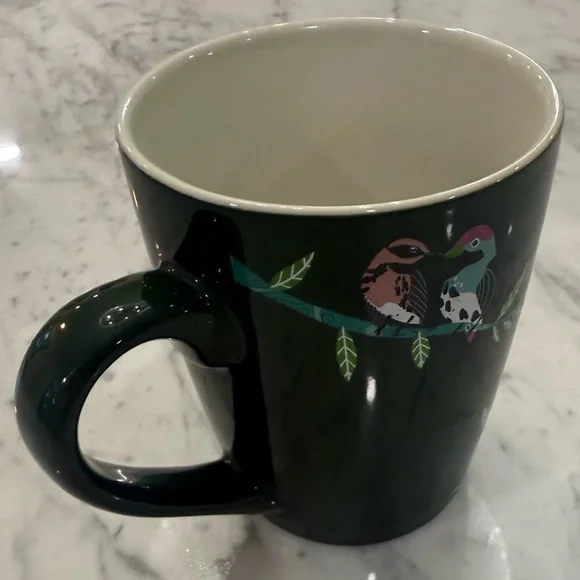 EXCELLENT Starbucks 2020 Green Coffee Mug Tropical Foliage Birds Tea Cup 10oz - Picture 3 of 5